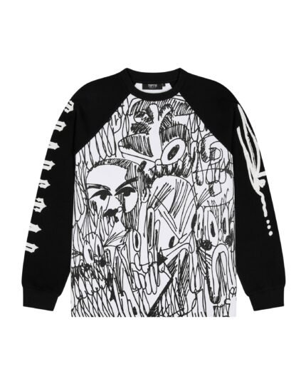 TRAPSTARXLAWN WAFFEL TOPS BLACKAND WHITE REFLECTIVE